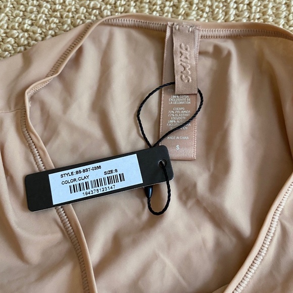 Skims Sheer Jelly Sleeveless Crewneck Clay Bodysuit, Size Small NWT - Picture 3 of 3